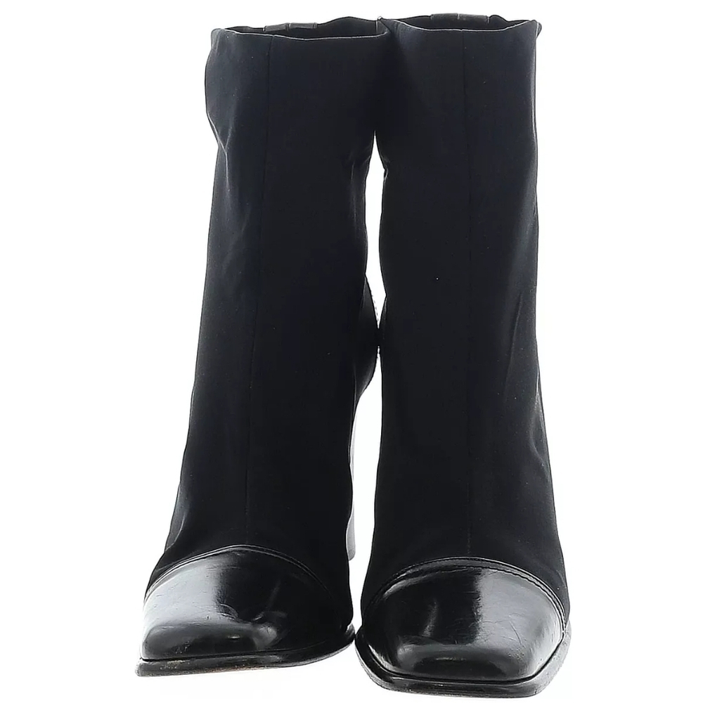 Via Spiga Nylon Leather Heeled Boots Size 9 - Picture 6 of 13